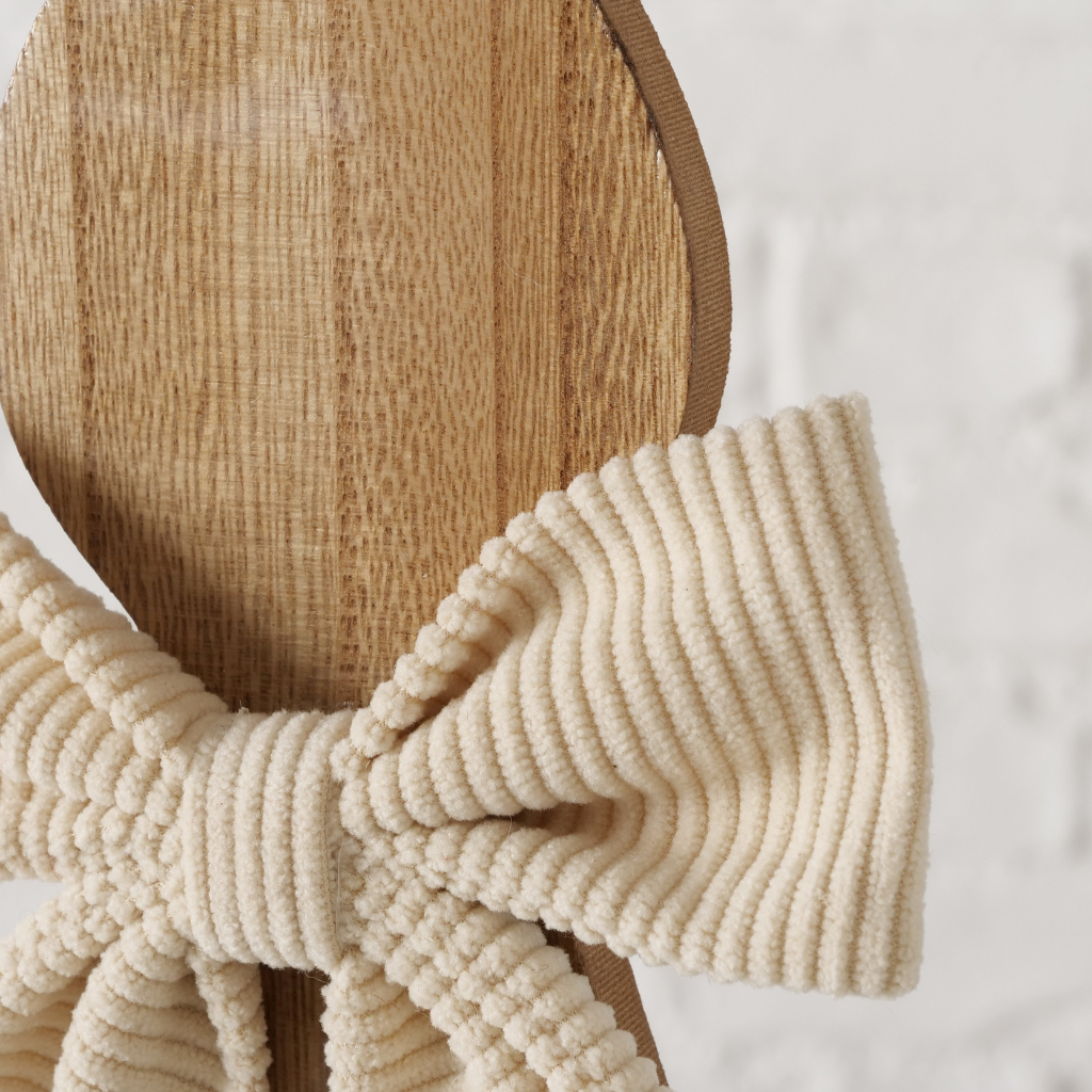 Dekohase aus Holz mit Schleife 40 cm | Boltze Home