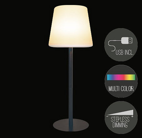 Tischlampe LED wiederaufladbar schwarz | Anna`s Collection