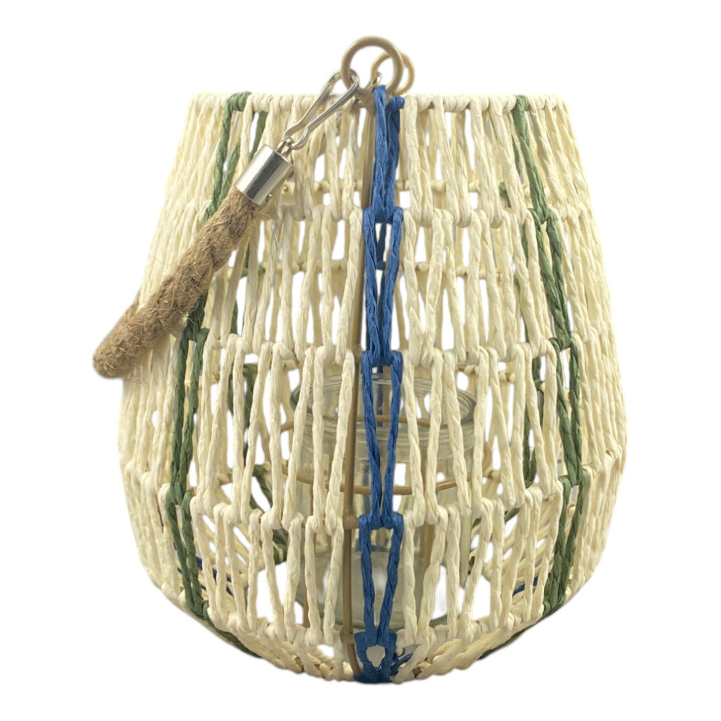 Laterne mit Glaseinsatz und Henkel