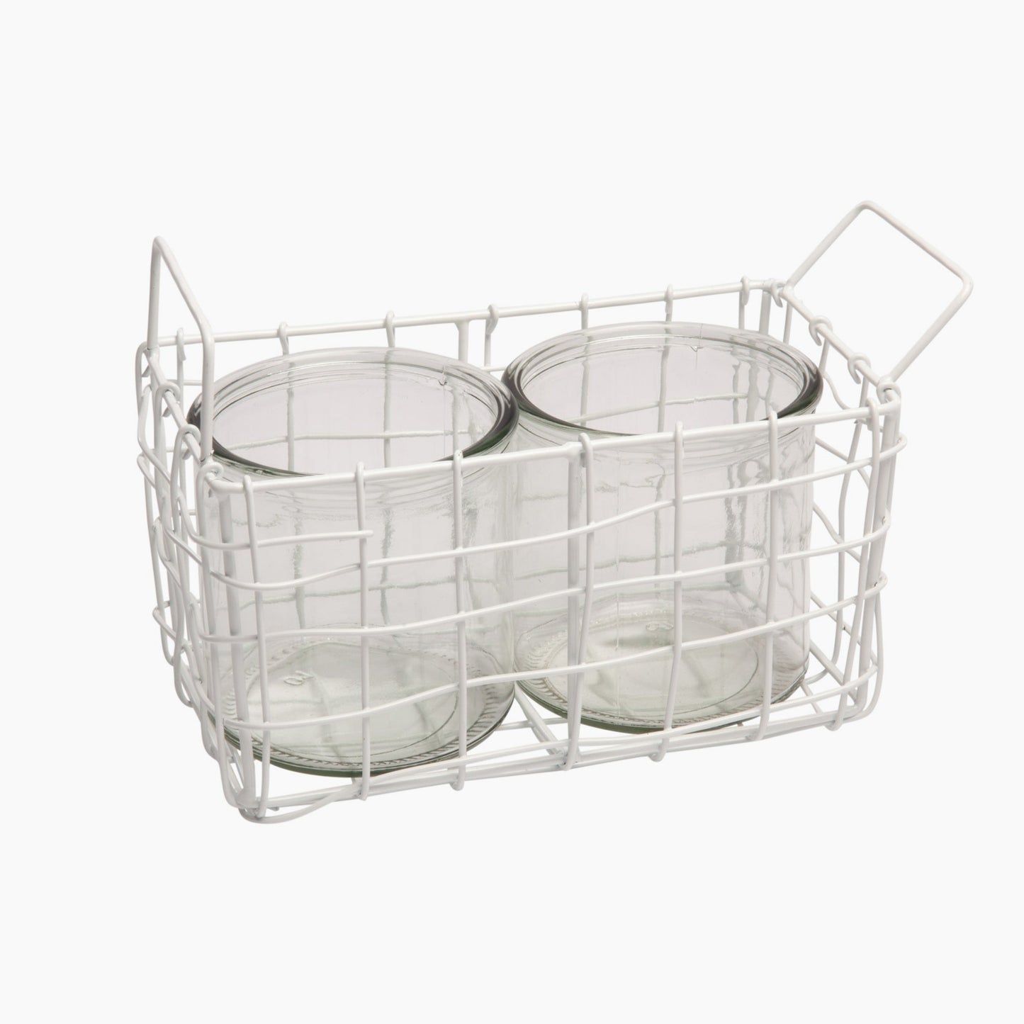 Draht-Körbchen mit 2 Gläsern (3tlg.)