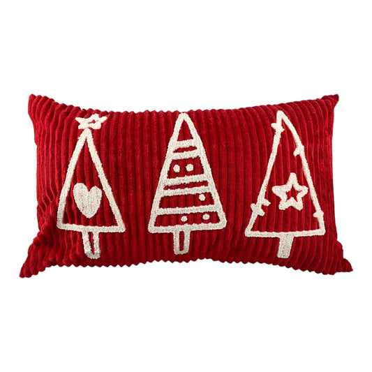 Kuscheliges Dekokissen mit Tannenbaum-Motiv 30x50 cm