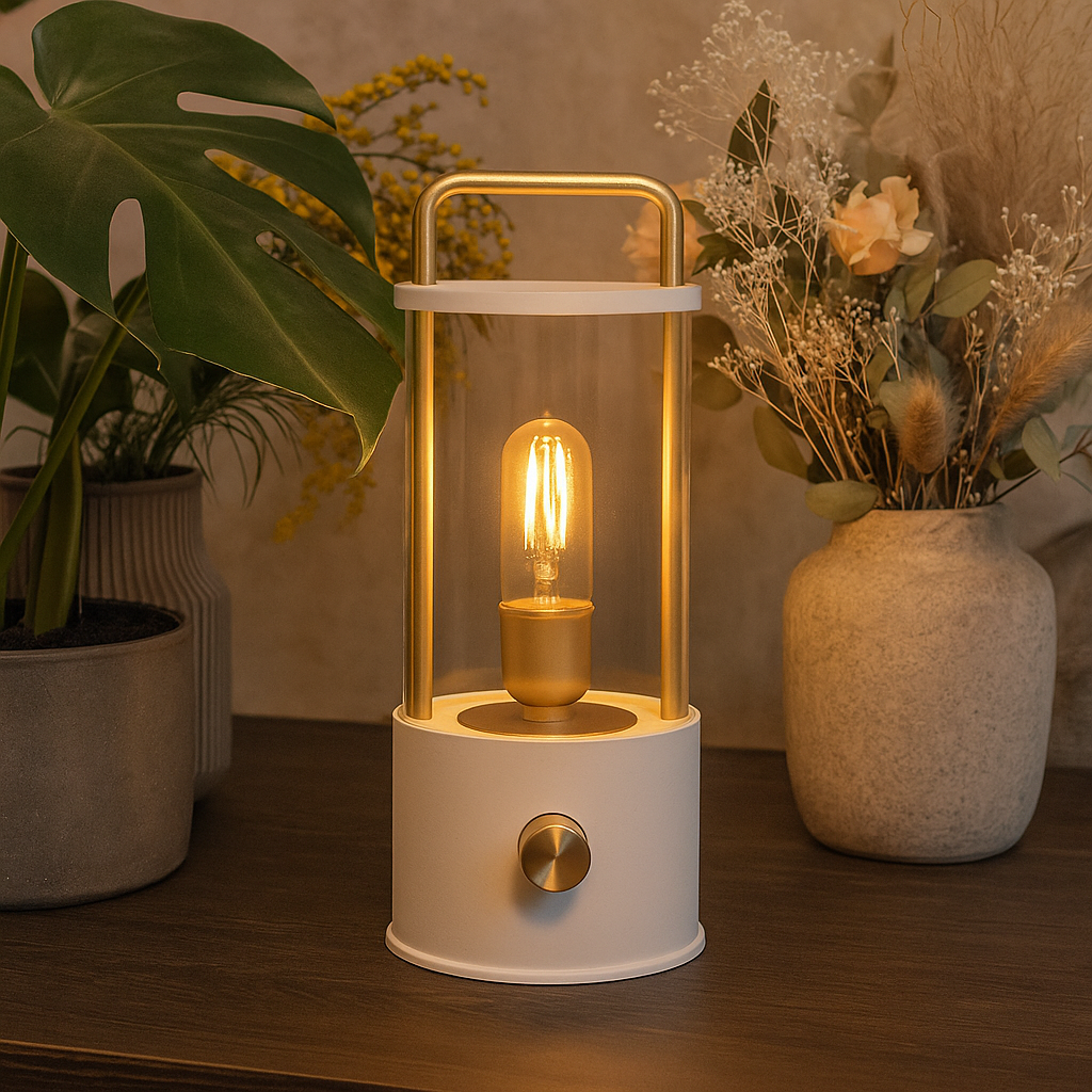 Elegante LED Laterne matt weiß | Anna`s Collection