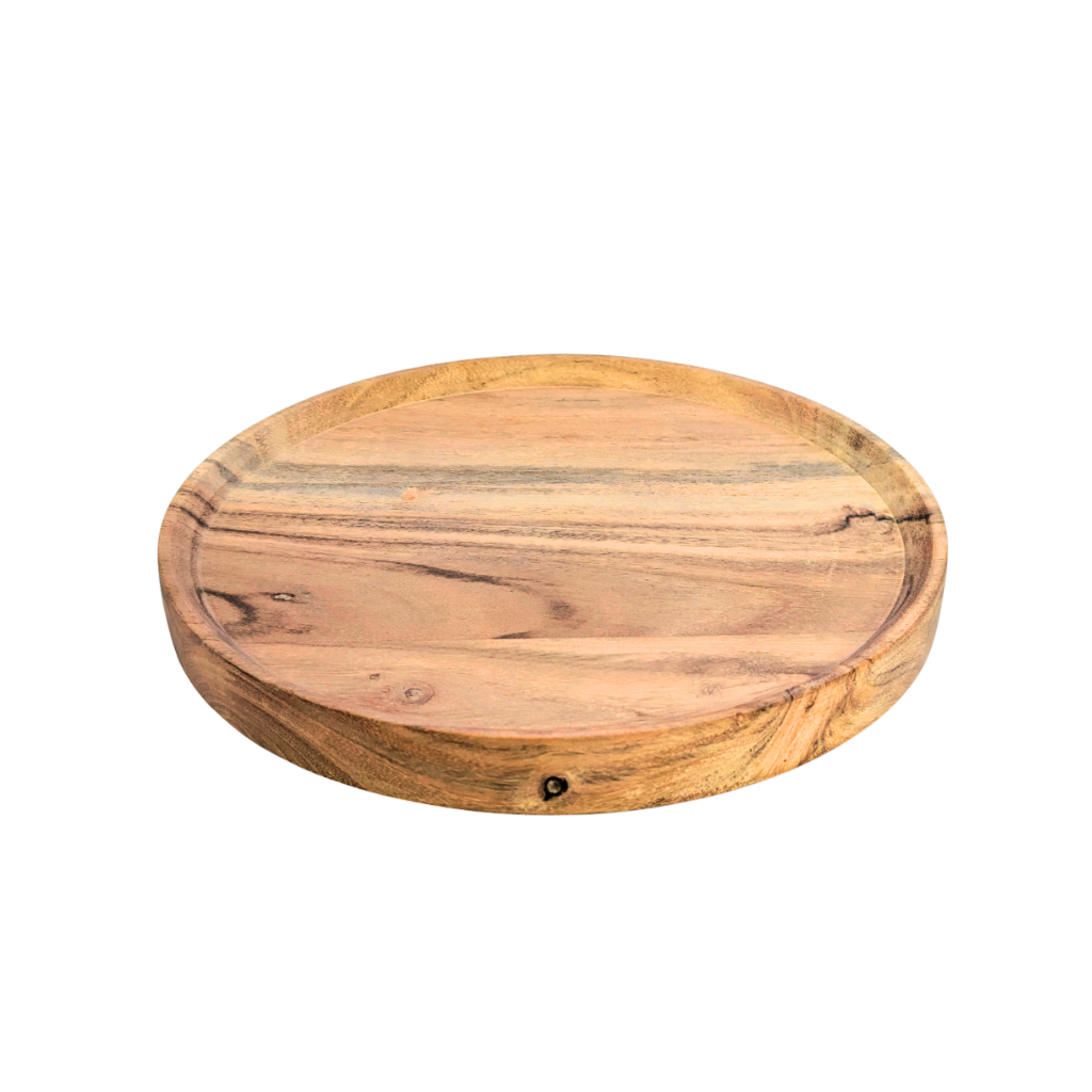Tablett-Akazienholz rund