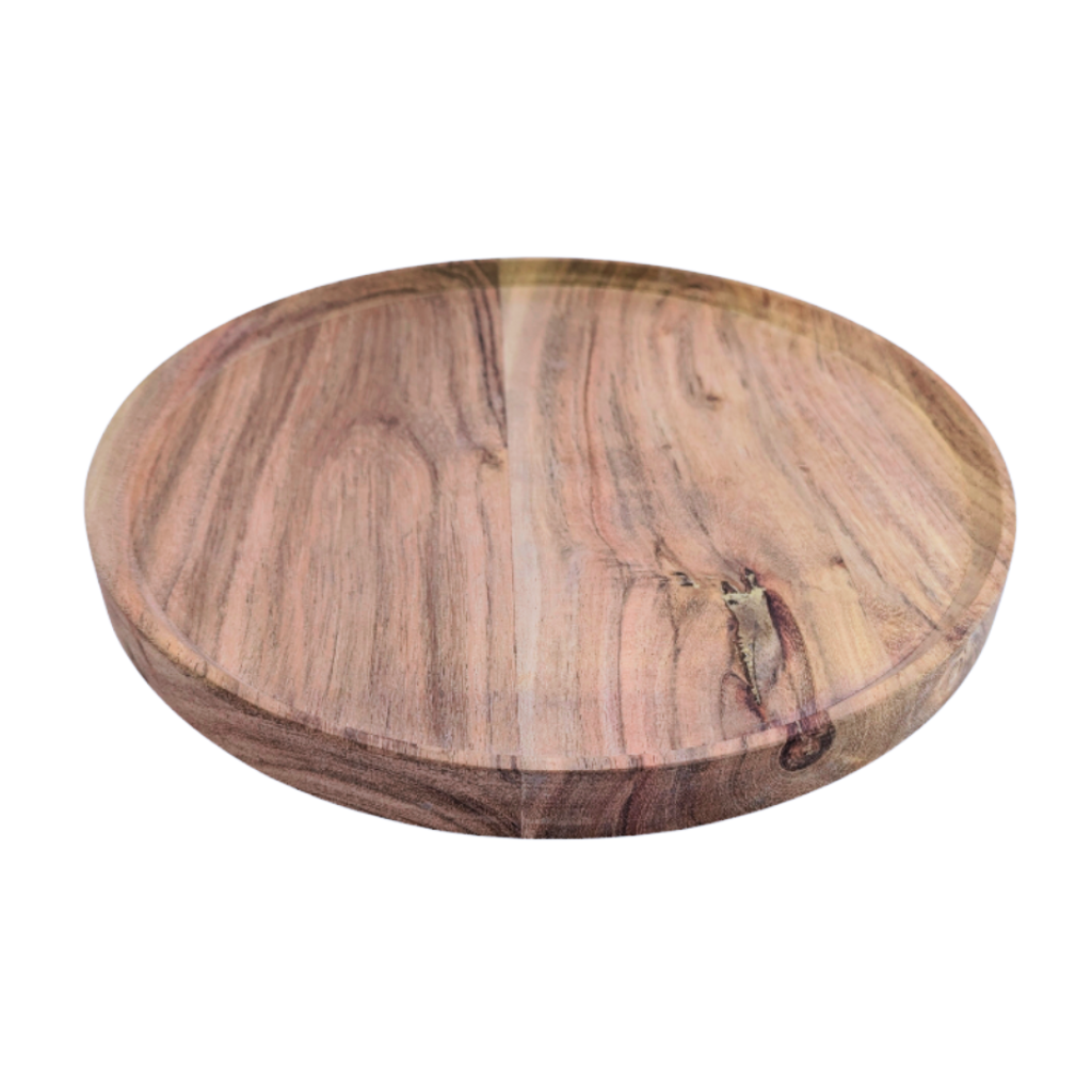 Tablett-Akazienholz rund