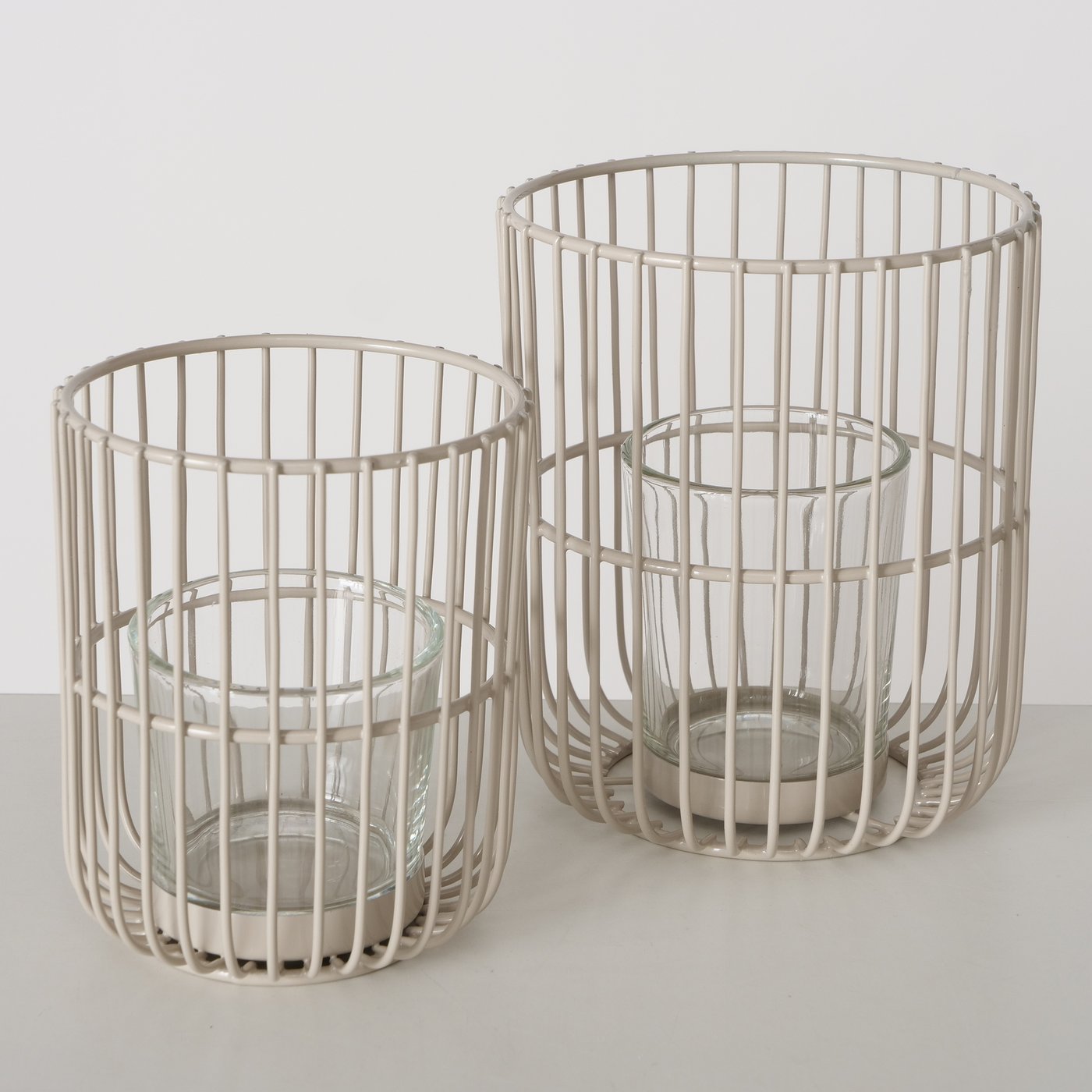 2045316-Windlicht Cindy 2er Set mit Glaseinsatz