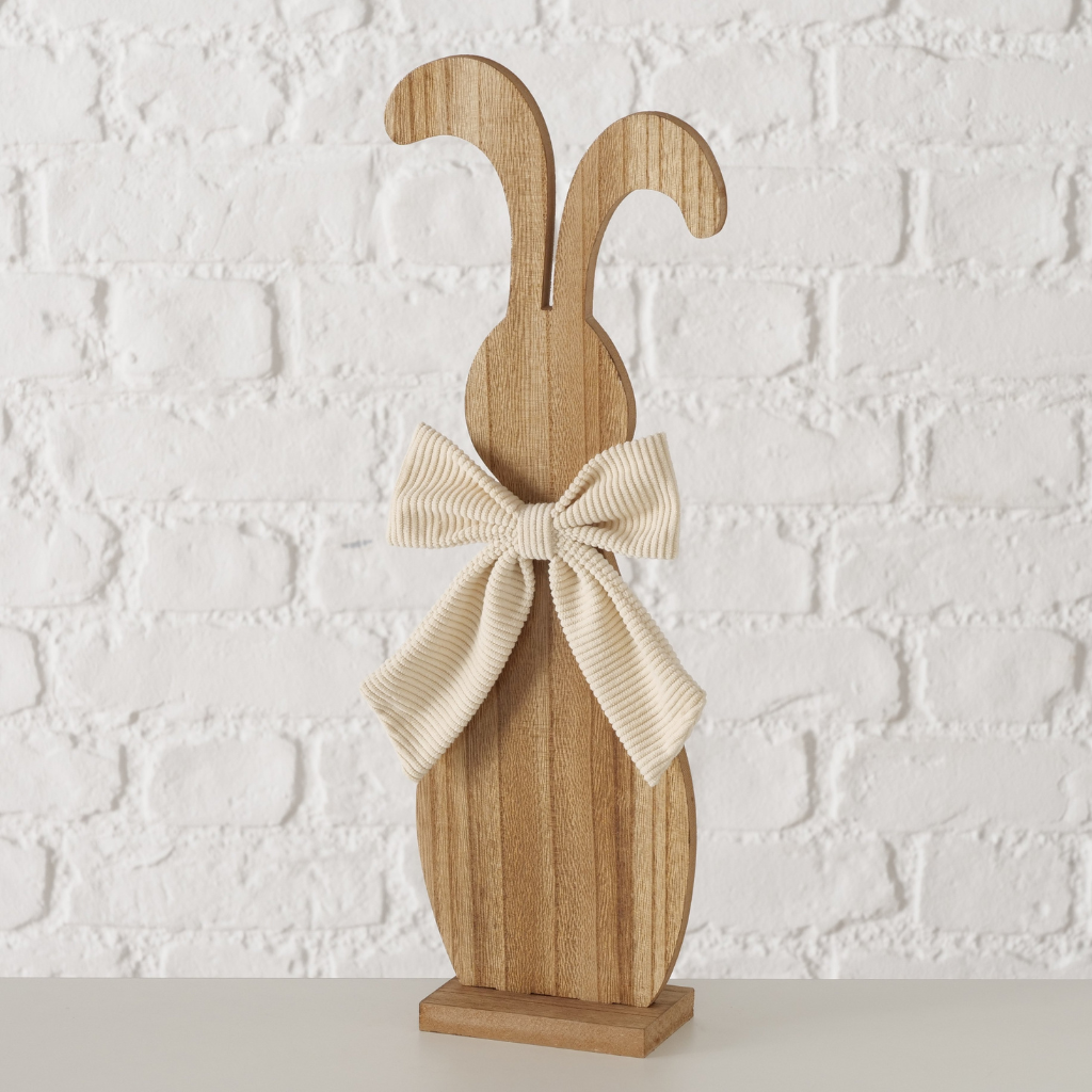 Dekohase aus Holz mit Schleife 40 cm | Boltze Home