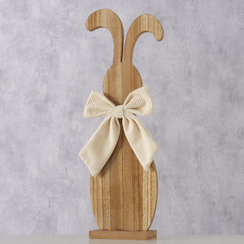 Dekohase aus Holz mit Schleife 40 cm | Boltze Home