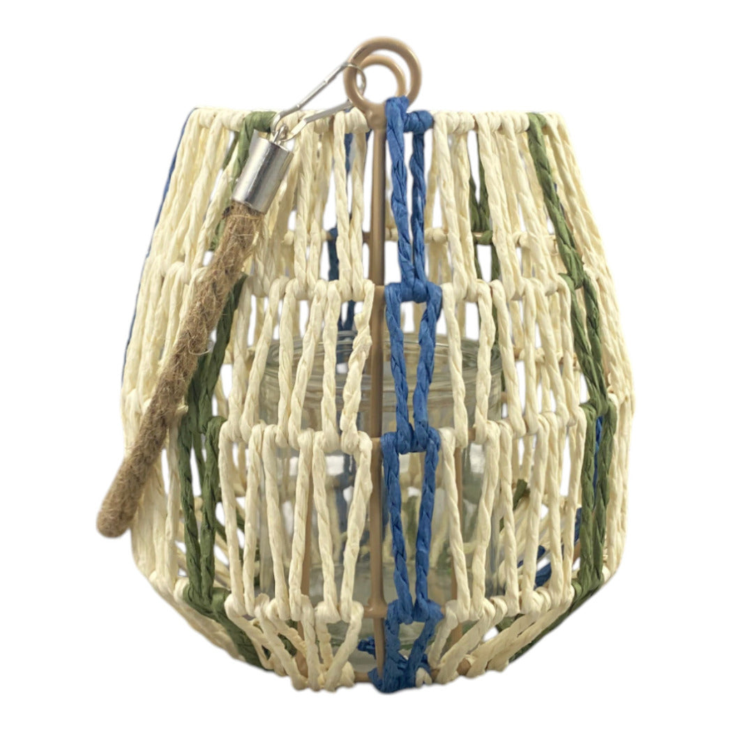 Laterne mit Glaseinsatz und Henkel