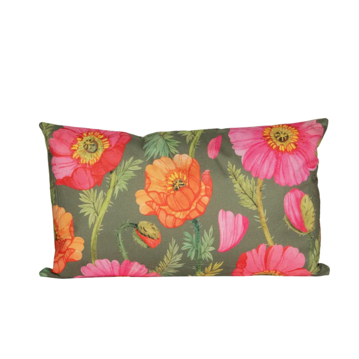 Outdoor Kissen mit Mohnblumenmotiv 30x50 cm