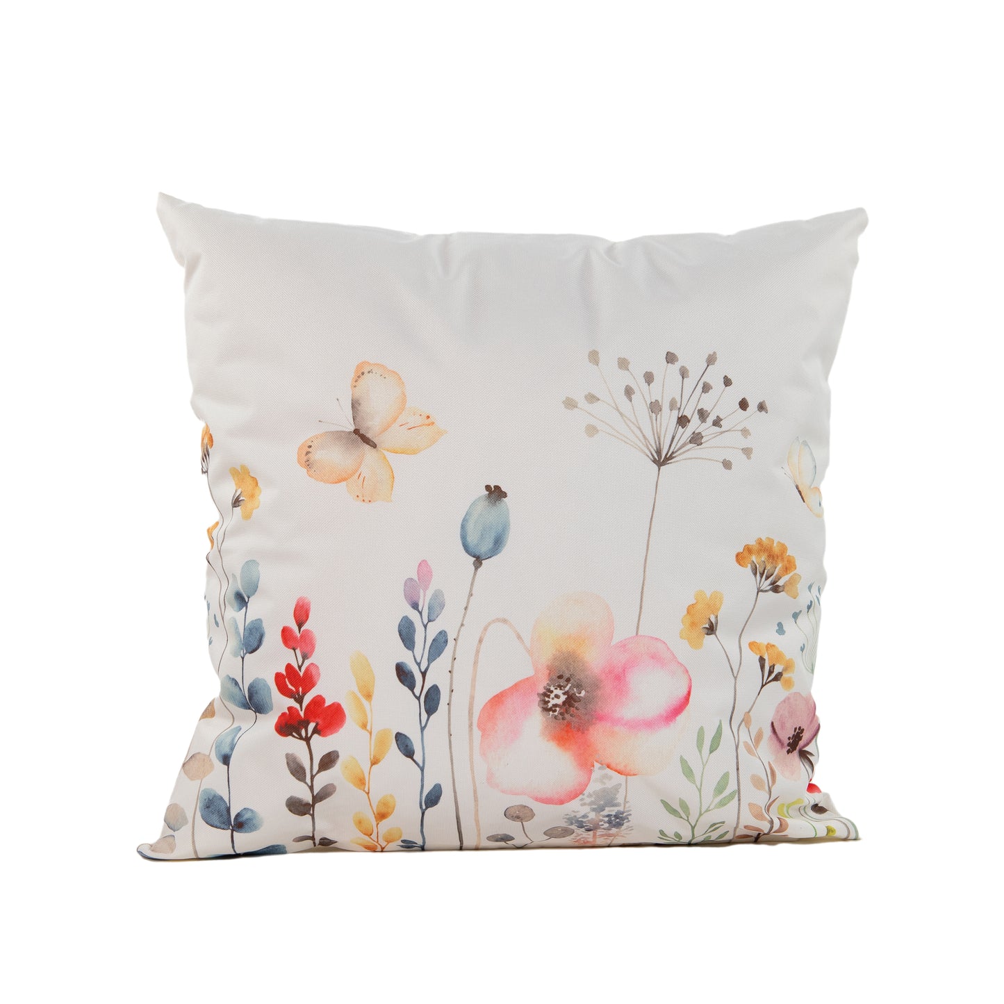 Outdoor-Kissen mit zarten Feldblumenmotiv