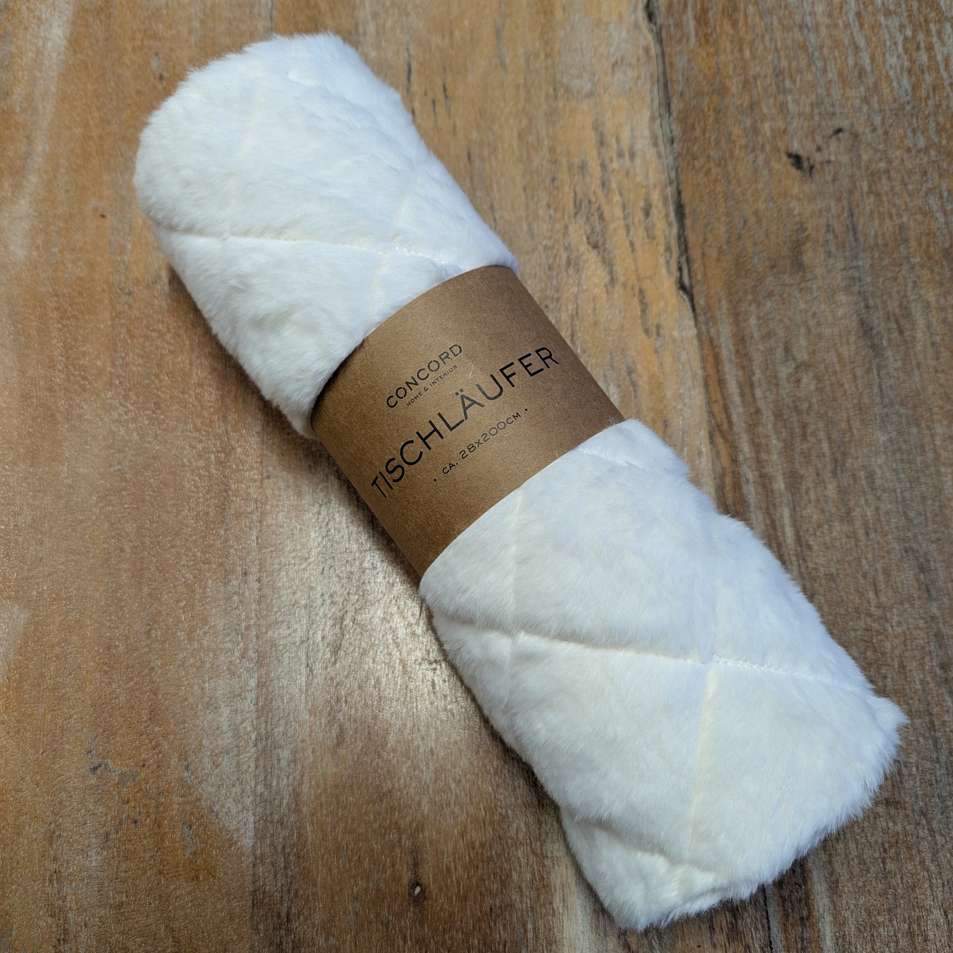 Tischläufer Bella 28x200 cm Kunstfell naturweiß 