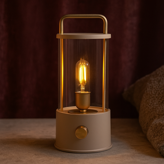 Elegante LED Laterne matt sand | Anna`s Collection