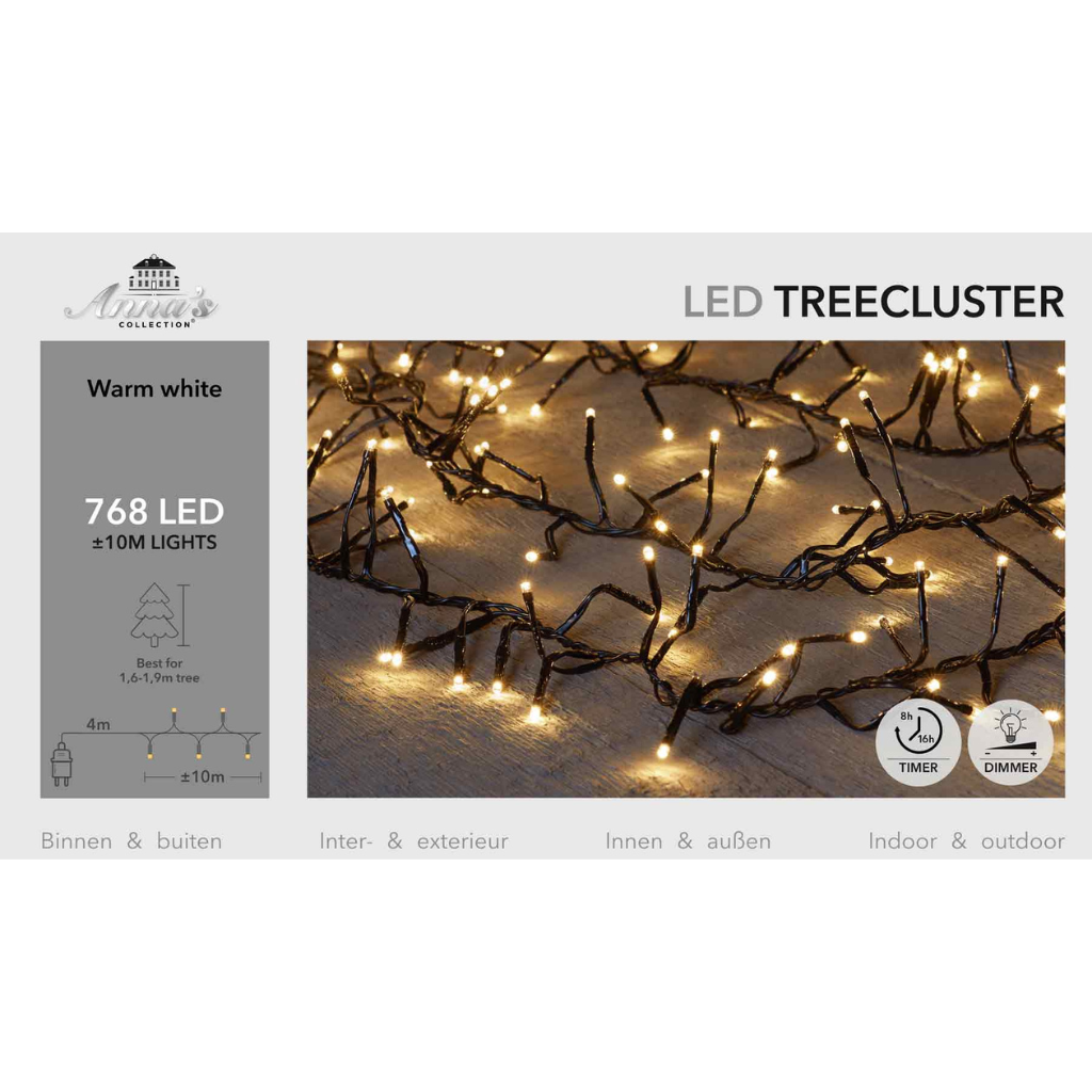 Cluster Licherkette Warmweiß 768 LEDs | Anna`s Collection