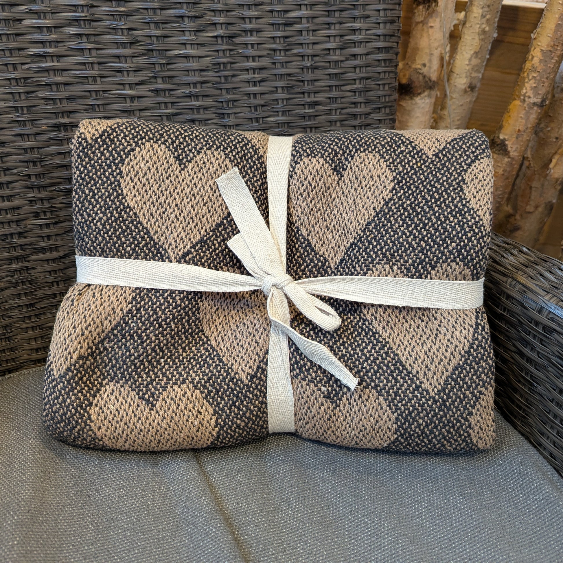 Decke / Reisedecke mit Herzen 180x130 cm