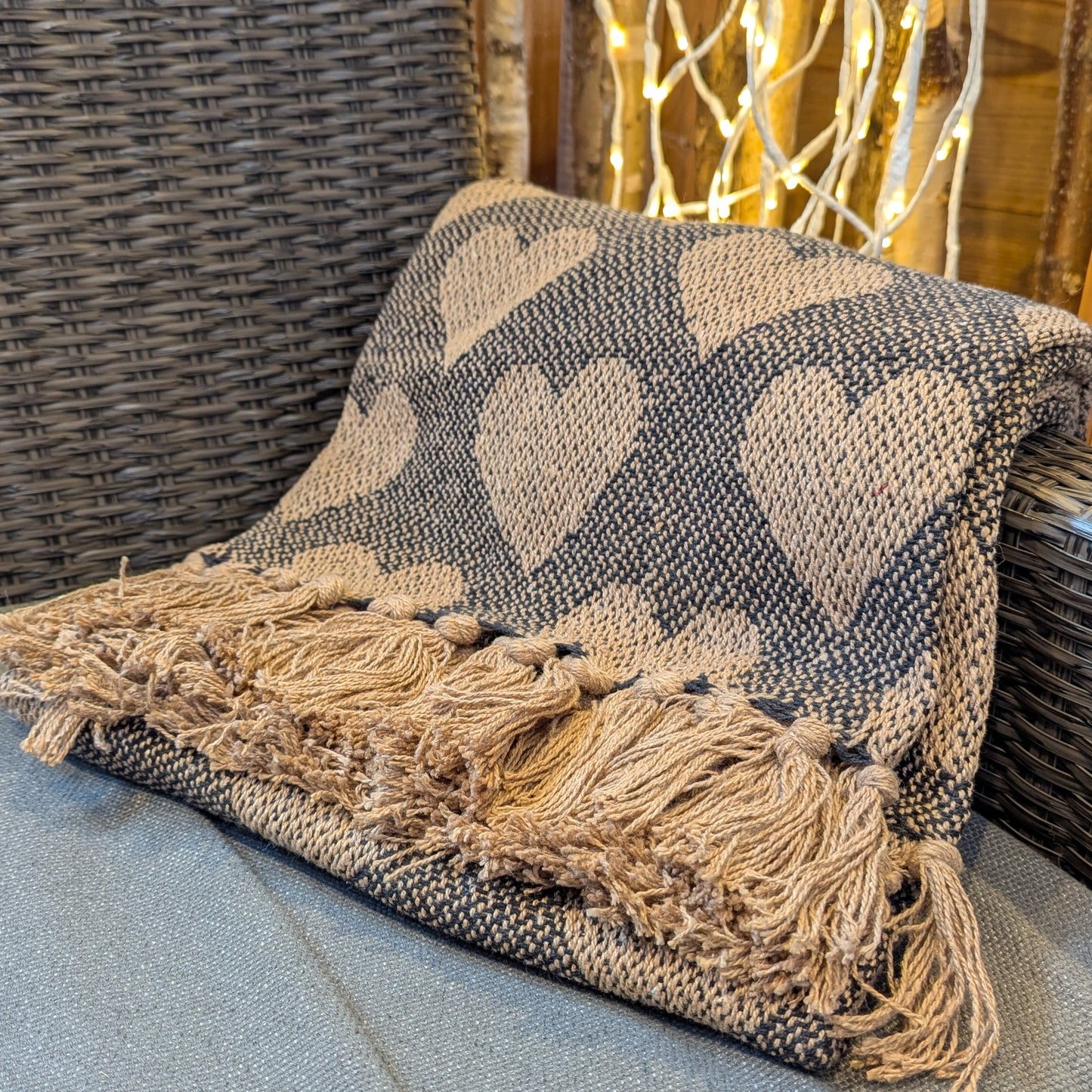 Decke / Reisedecke mit Herzen 180x130 cm