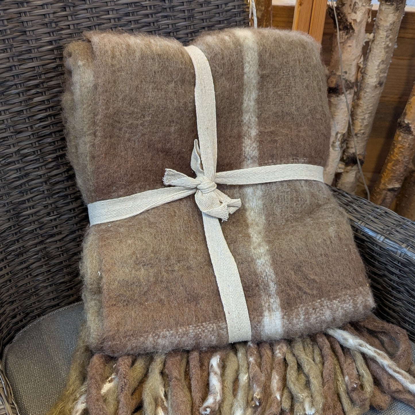 Kuschelige Wohndecke 125x150cm mixed brown