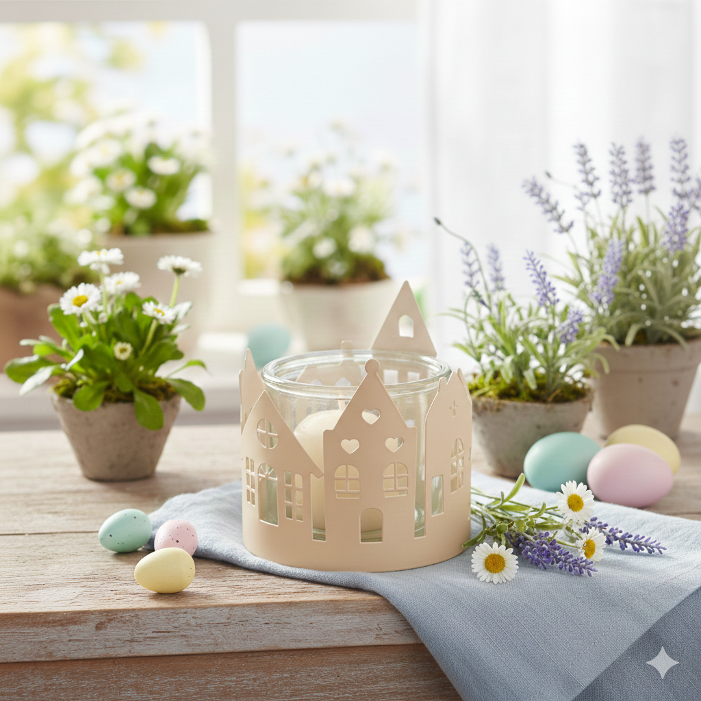 Windlicht Häuserfront (2tlg.)