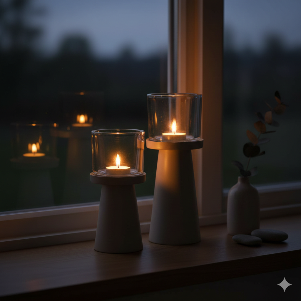 Kerzenhalter mit Windlicht | Boltze Home