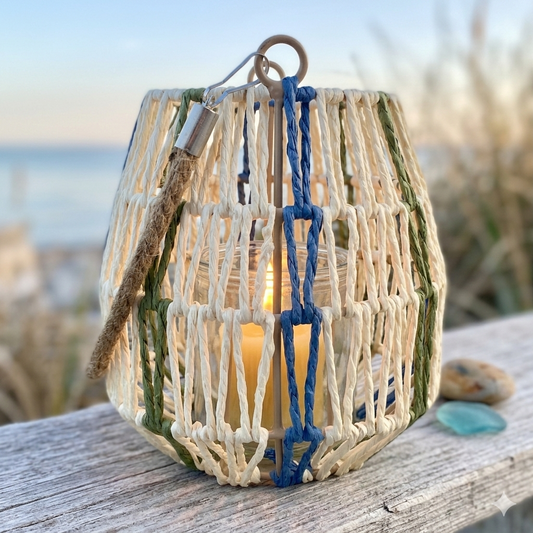 Laterne mit Glaseinsatz und Henkel