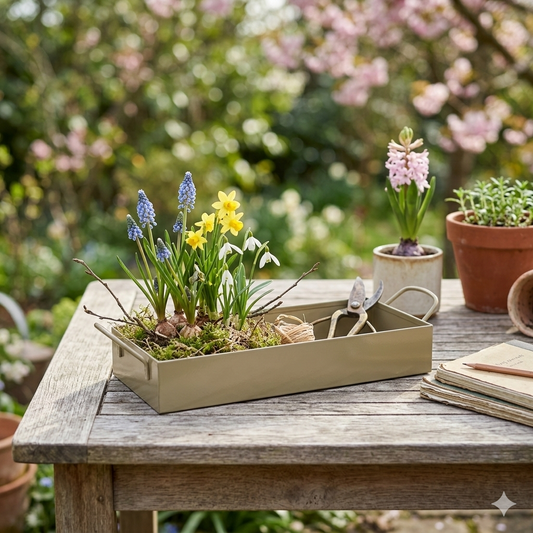 Metalltablett mit Henkeln