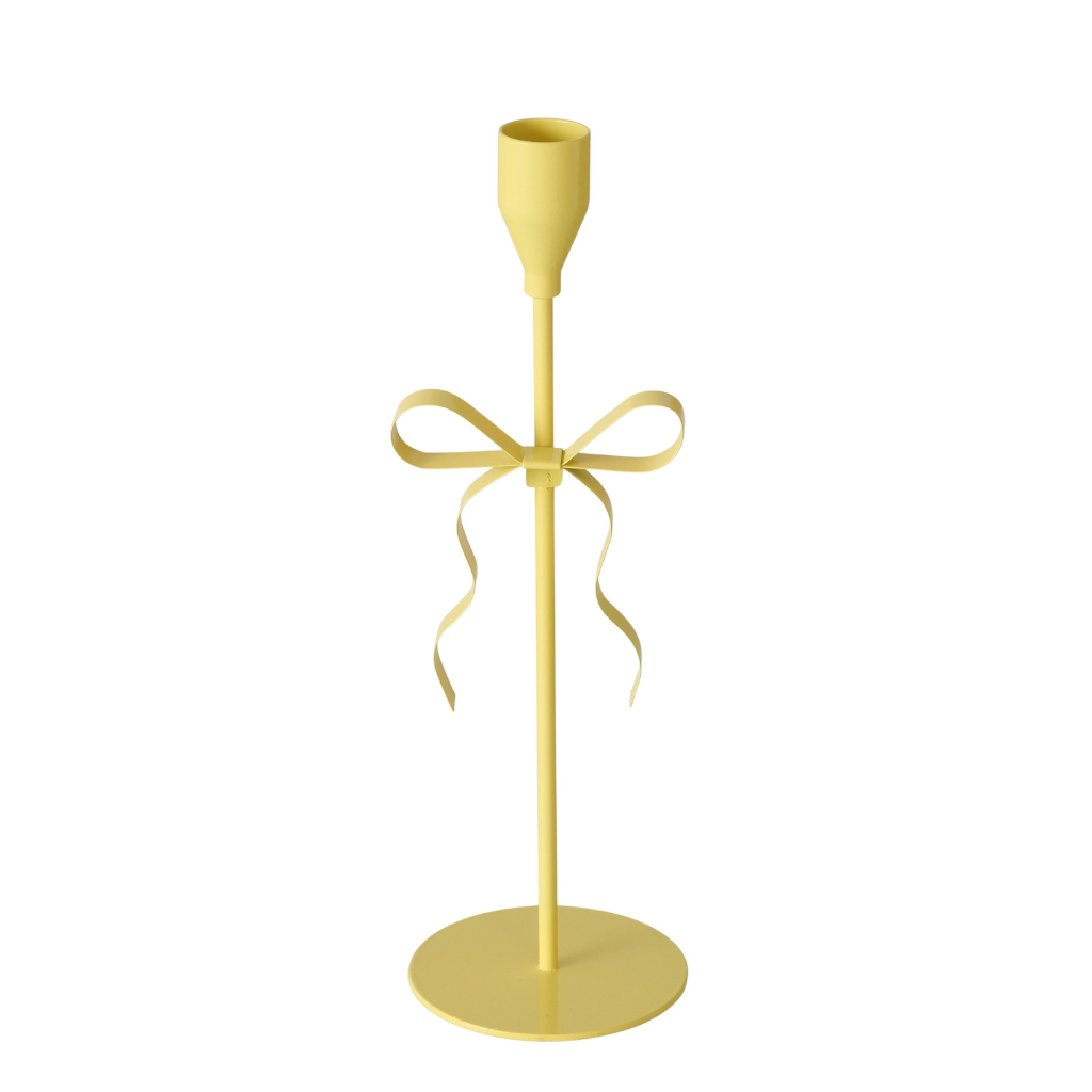 Kerzenhalter mit Schleife – Metall, verschiedene Farben | Boltze Home