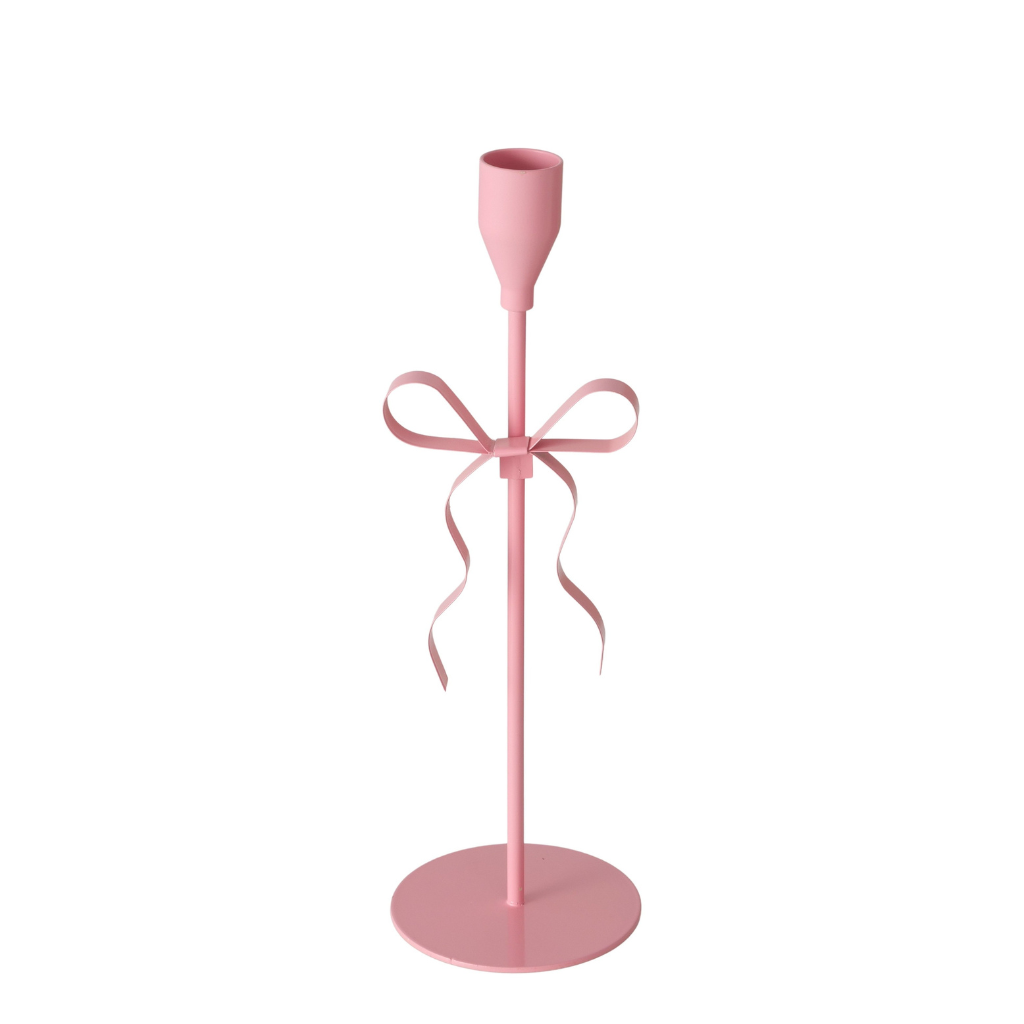 Kerzenhalter mit Schleife – Metall, verschiedene Farben | Boltze Home