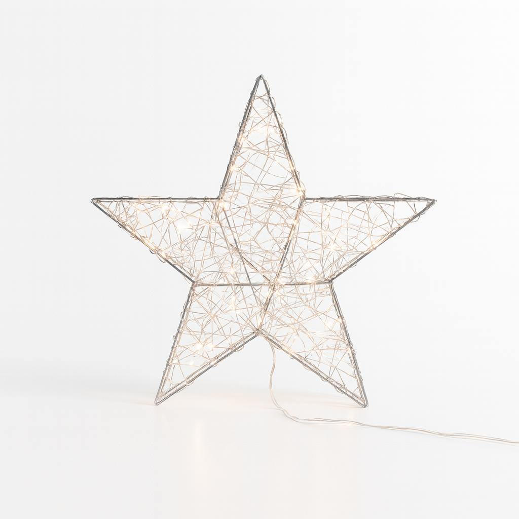 140er LED Stern 28 cm blinkend - silber
