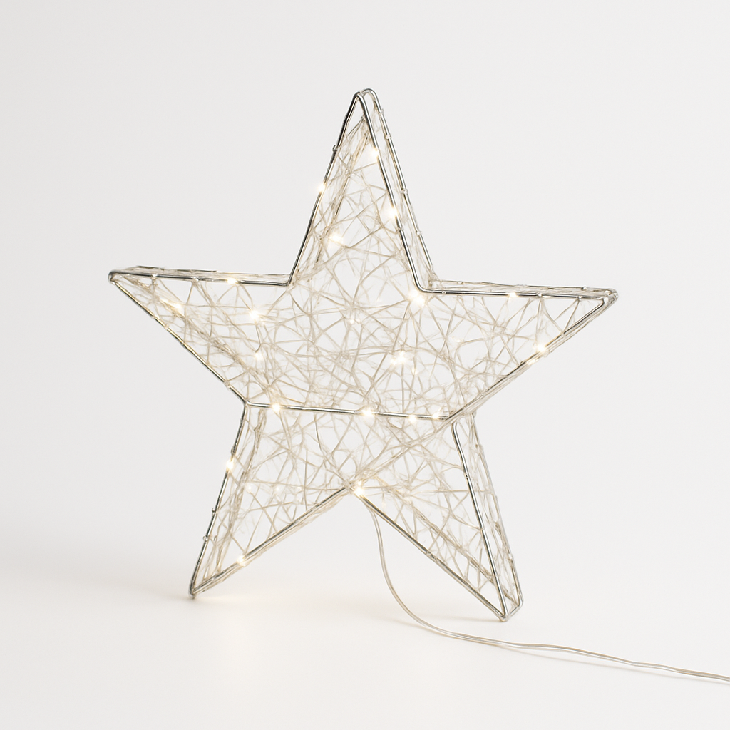 140er LED Stern "blinkend" mit Timer - silber