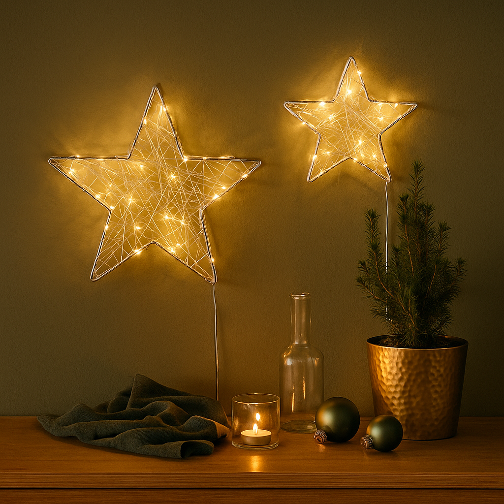 140er LED Stern "blinkend" mit Timer - silber