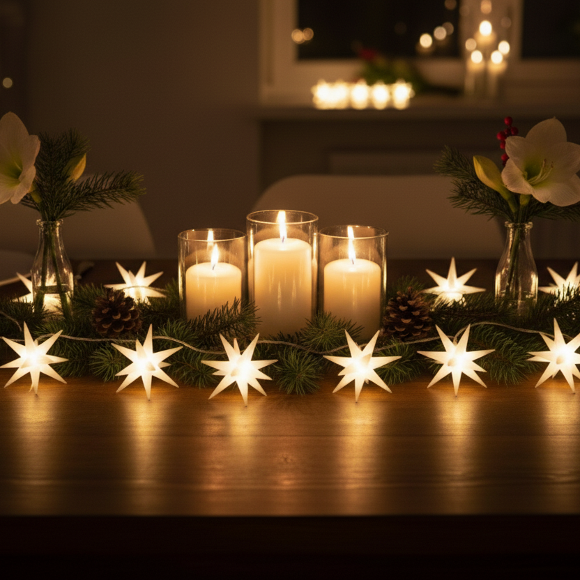 Moodshot 3D Sterne-Licherkette LED Warmweiß | Anna`s Collection