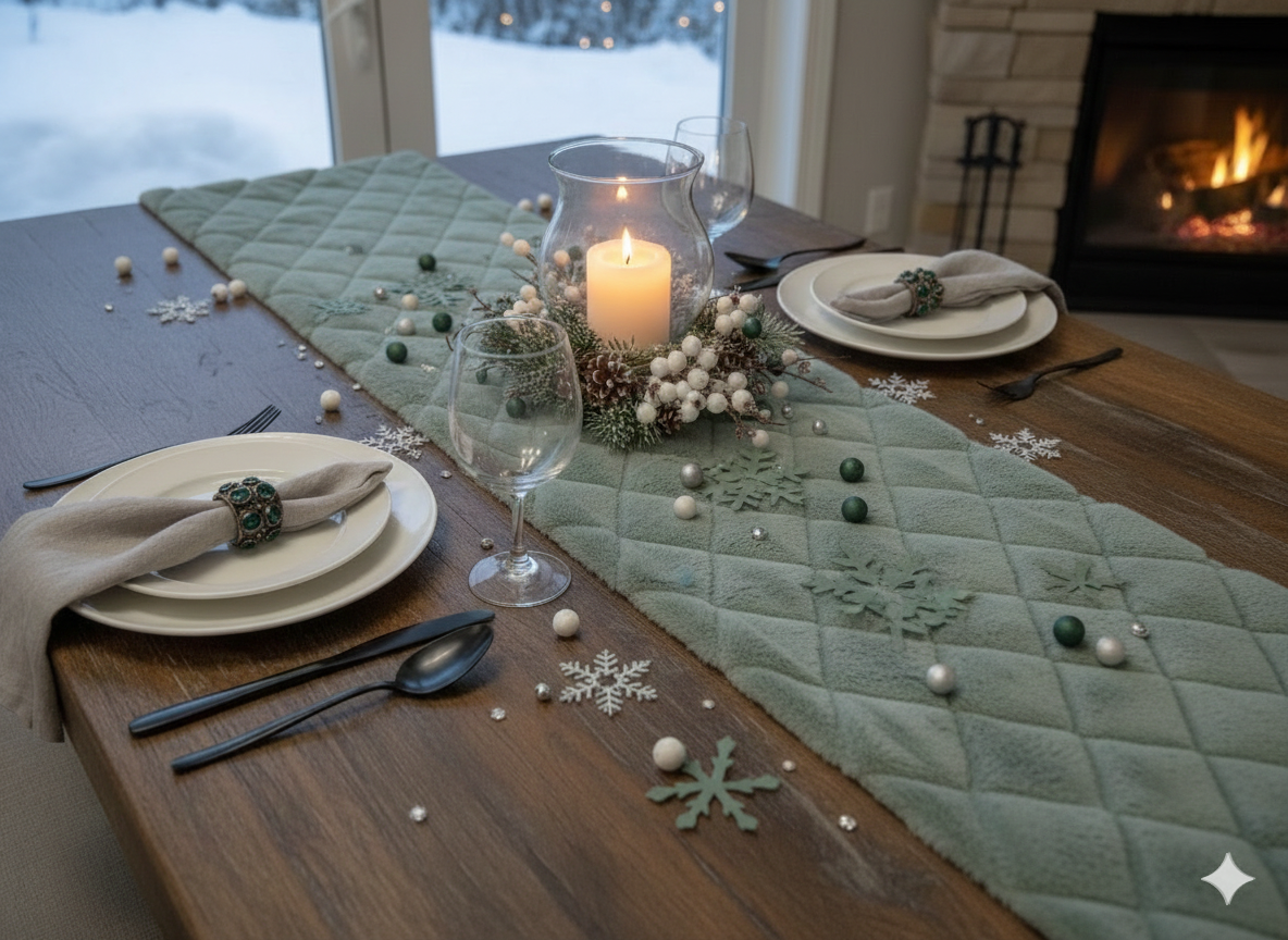 Moodshot Tischläufer Kunstfell salbei