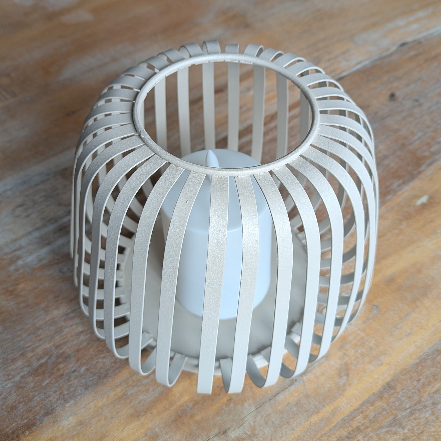 Outdoor Laterne mit Solar LED Kerze sand
