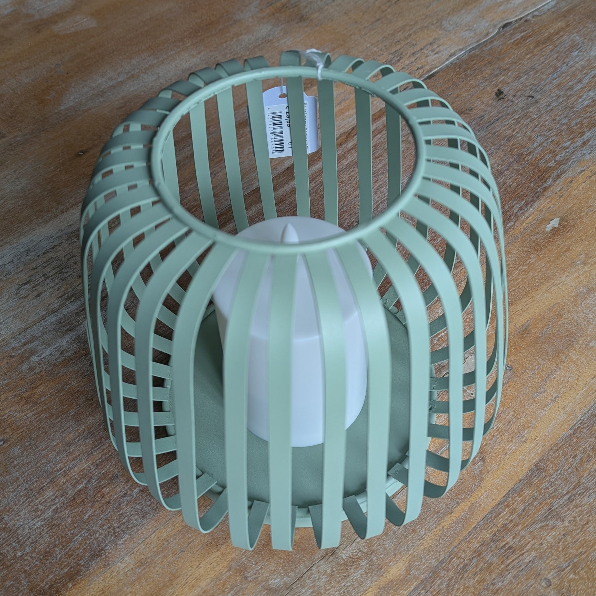 Outdoor Laterne mit Solar LED Kerze grün