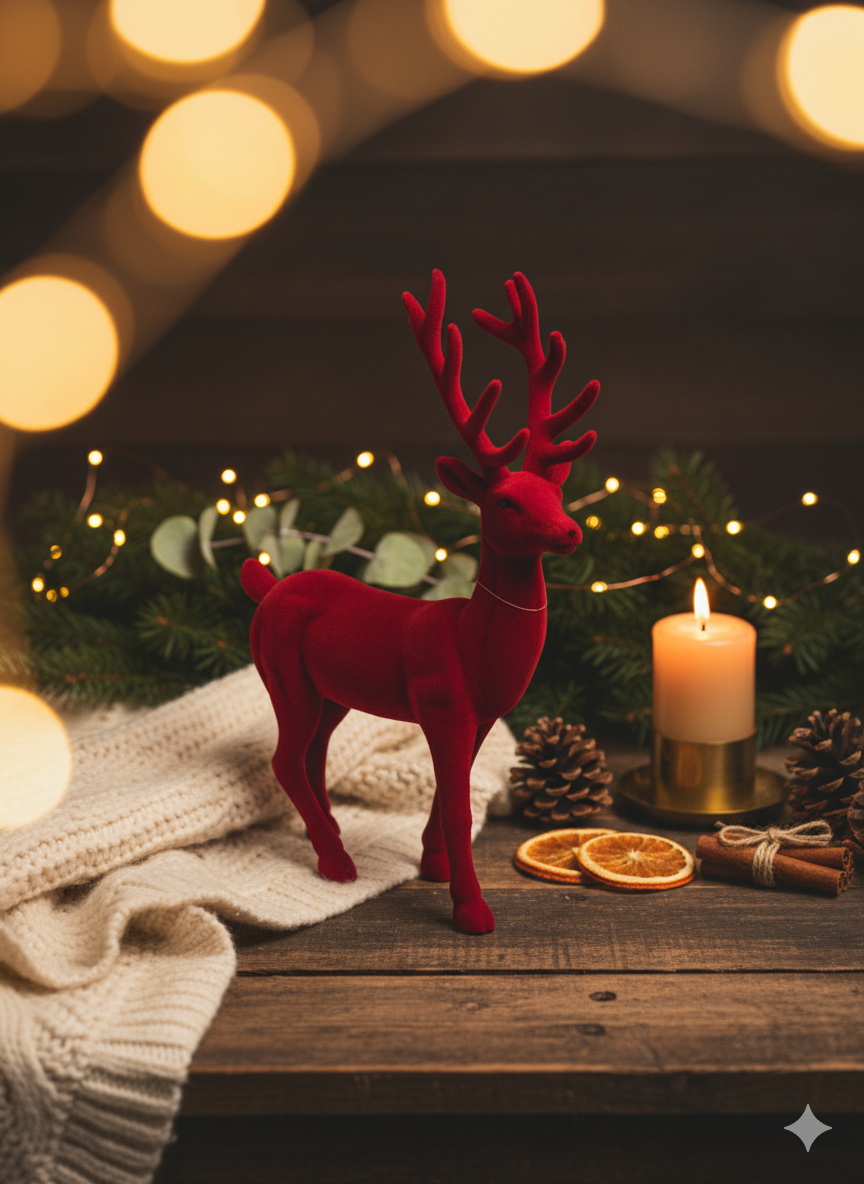 Dekorativer Hirsch mit samtiger Oberfläche