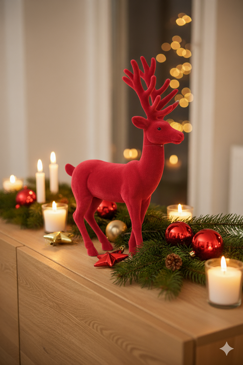 Dekorativer Hirsch mit samtiger Oberfläche