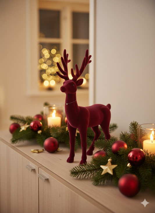 Dekorativer Hirsch mit samtiger Oberfläche