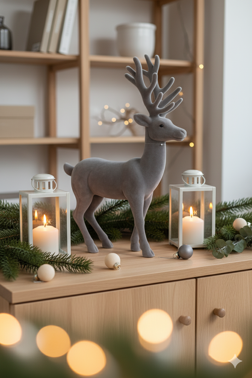 Dekorativer Hirsch mit samtiger Oberfläche