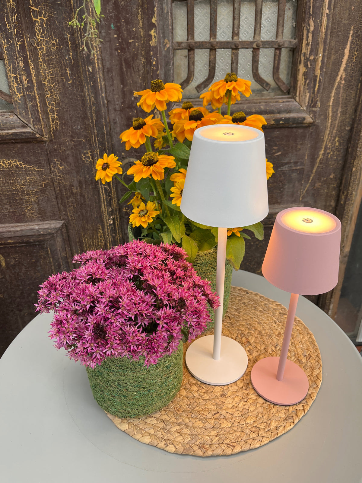 Tischlampe LED matt antik rosa 27,5 cm
