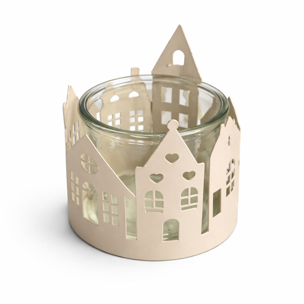 Windlicht Häuserfront (2tlg.)